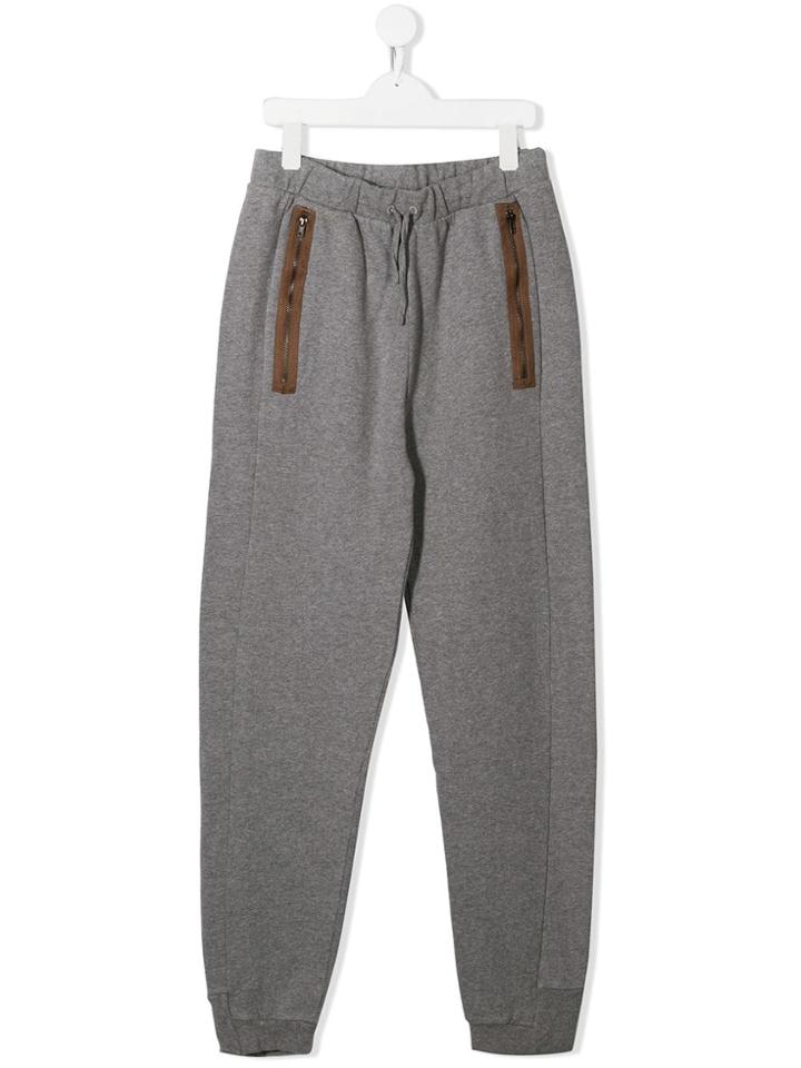 Douuod Kids Zip-pocket Draped Joggers - Grey