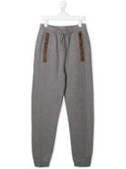 Douuod Kids Zip-pocket Draped Joggers - Grey