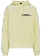 Calvin Klein 205w39nyc Text Embroidered Cotton Hoodie - Yellow &