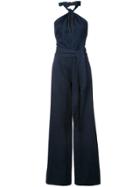 Josie Natori Belted Jumpsuit - Blue