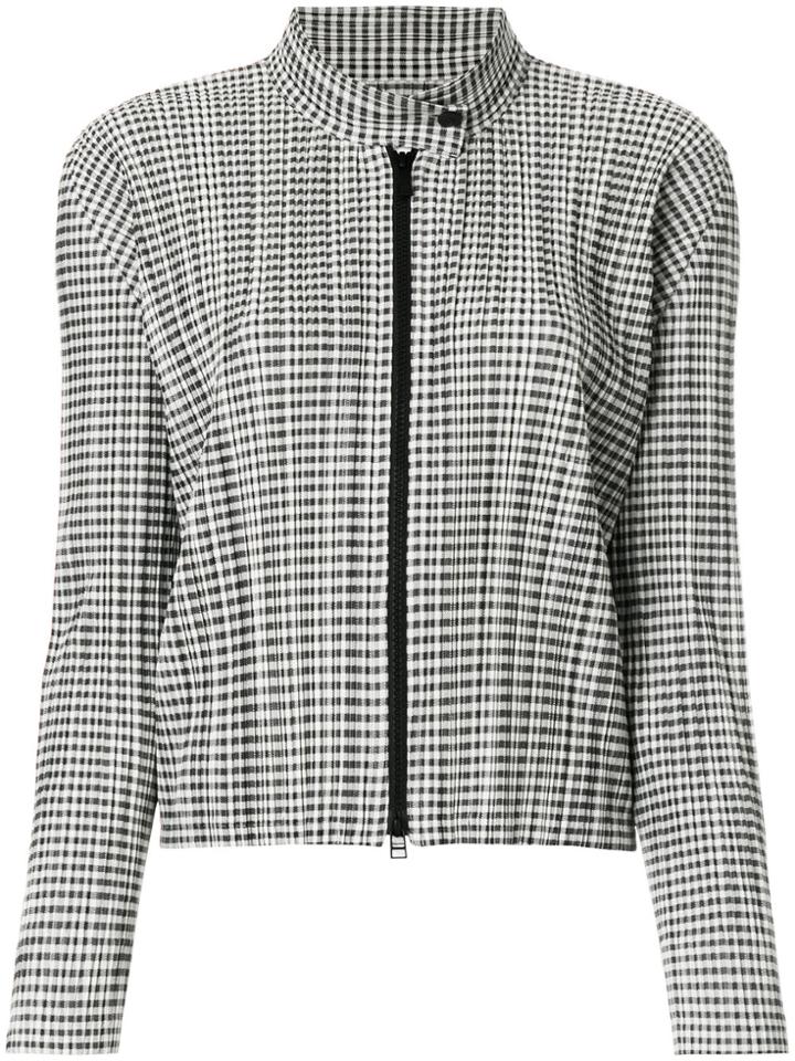 Pleats Please By Issey Miyake Checked Plissé Jacket - Grey