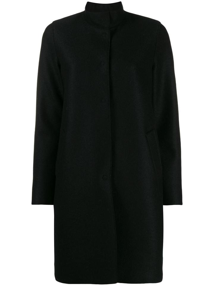 Harris Wharf London Concealed Button Coat - Black