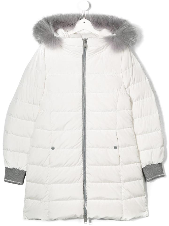 Herno Kids Teen Panelled Padded Jacket - White