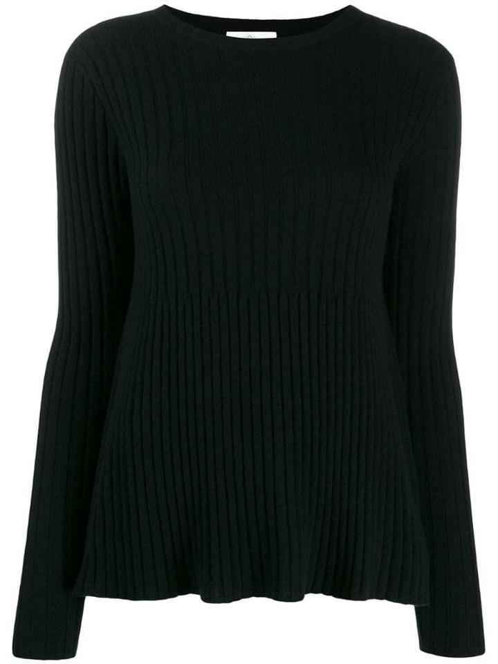 Allude Ribbed Design Jumper - Black