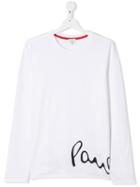 Paul Smith Junior Teen Logo Long-sleeve T-shirt - White