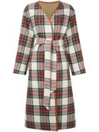 H Beauty & Youth Tartan Belted Coat - Multicolour
