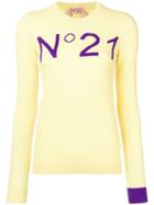No21 Intarsia Logo Jumper - Yellow & Orange