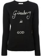 Bella Freud 'ginsberg Is God' Sweater, Women's, Size: Small, Black, Wool