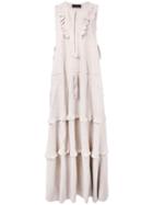 Diesel Black Gold - Derbe Maxi Dress - Women - Goat Skin - 38, Nude/neutrals, Goat Skin
