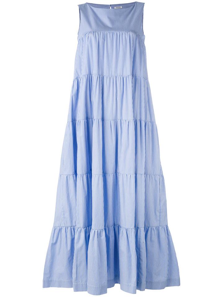 P.a.r.o.s.h. - Tiered Maxi Dress - Women - Cotton - Xs, Blue, Cotton