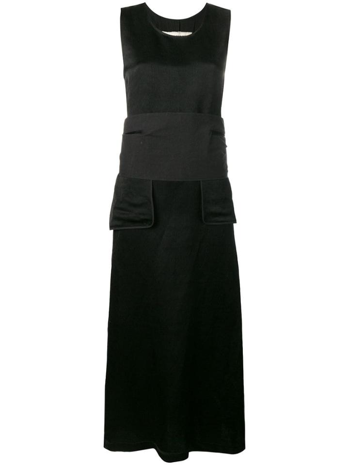 Uma Wang Tie Waist Long Dress - Black
