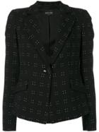 Emporio Armani Patterned Fitted Jacket - Black