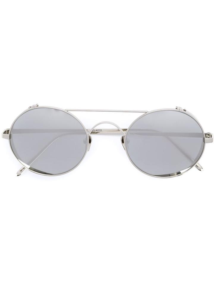 Linda Farrow Round Frame Sunglasses, Women's, Grey, Metal (other)