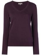 N.peal V Neck Knitted Sweater - Pink & Purple