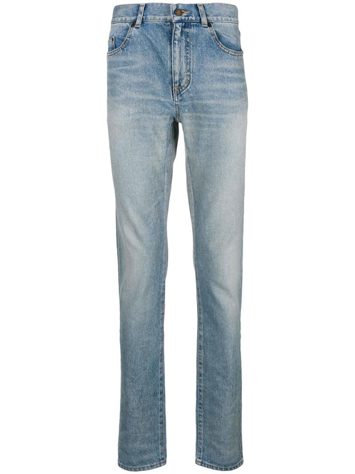Saint Laurent Acid Wash Jeans - Blue