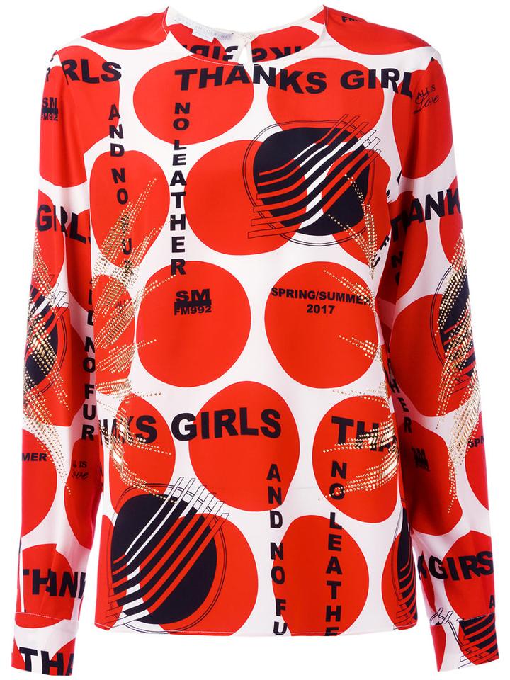 Stella Mccartney Polka-dot Blouse, Women's, Size: 44, Red, Silk/metallic Fibre