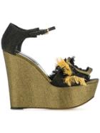 Casadei Buckle-embellished Platform Wedges - Black