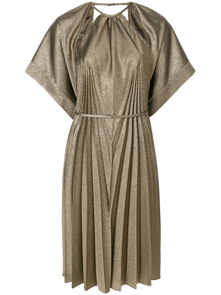 Maison Margiela Metallic Pleat Detail Dress