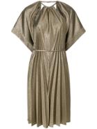 Maison Margiela Metallic Pleat Detail Dress