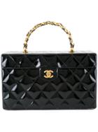 Chanel Vintage Cc Quilted Cosmetic Handbag, Women's, Black