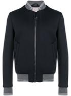 Herno Contrast Trim Bomber Jacket - Black