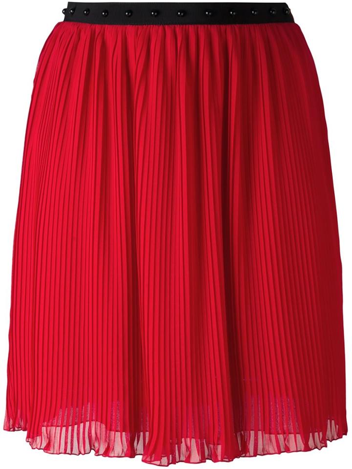Giamba Pleated Mini Skirt - Red