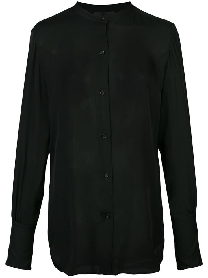 Nili Lotan Band Collar Shirt - Black
