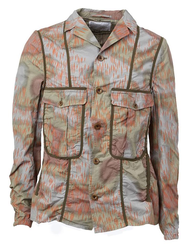 Kolor Printed Cargo Jacket, Men's, Size: 4, Cotton/nylon/polyurethane