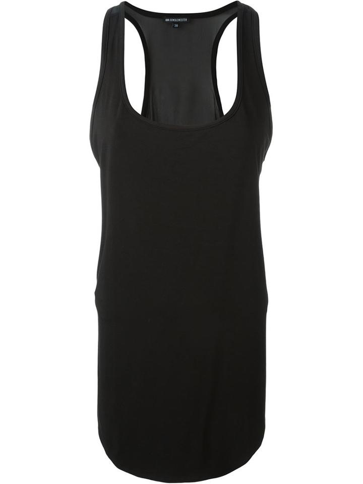 Ann Demeulemeester Semi Sheer Back Long Sleeveless Tank