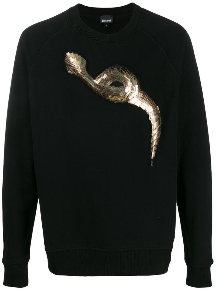 Just Cavalli Snake Motif Sweatshirt - Black