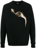 Just Cavalli Snake Motif Sweatshirt - Black