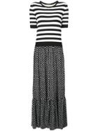 Michael Kors Striped Pullover Maxi Dress - Black