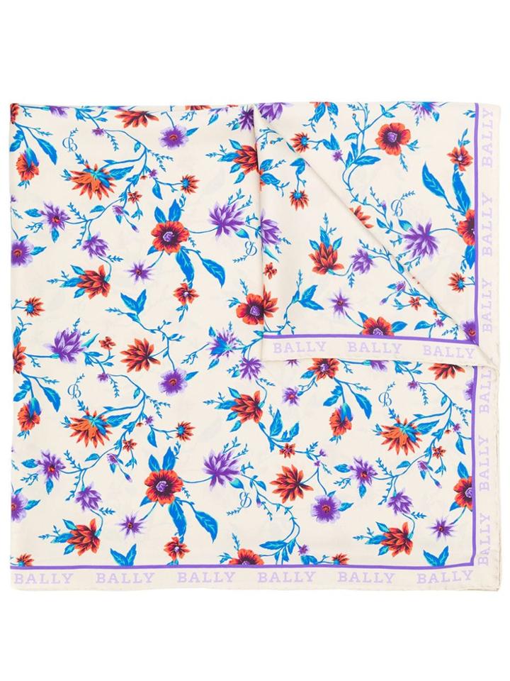 Bally Floral Pattern Scarf - Neutrals