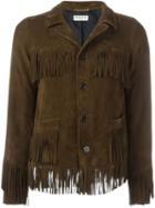 Saint Laurent 'curtis' Jacket, Women's, Size: 42, Brown, Goat Skin/silk
