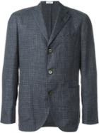 Boglioli Plaid Blazer, Men's, Size: 56, Blue, Silk/linen/flax/cupro/virgin Wool