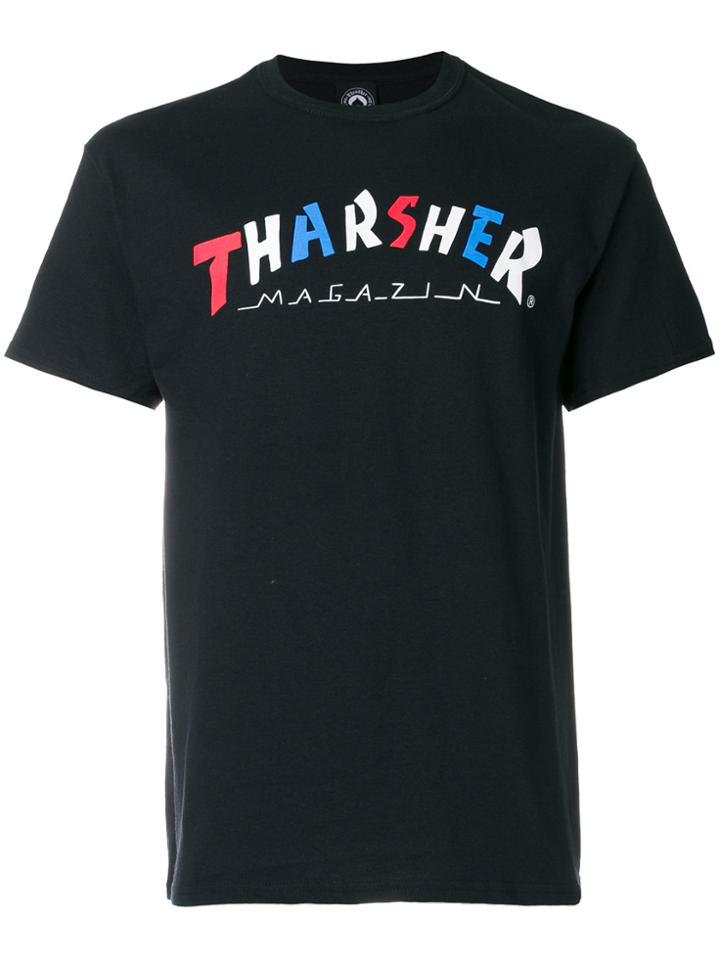 Thrasher Logo Print T-shirt - Black