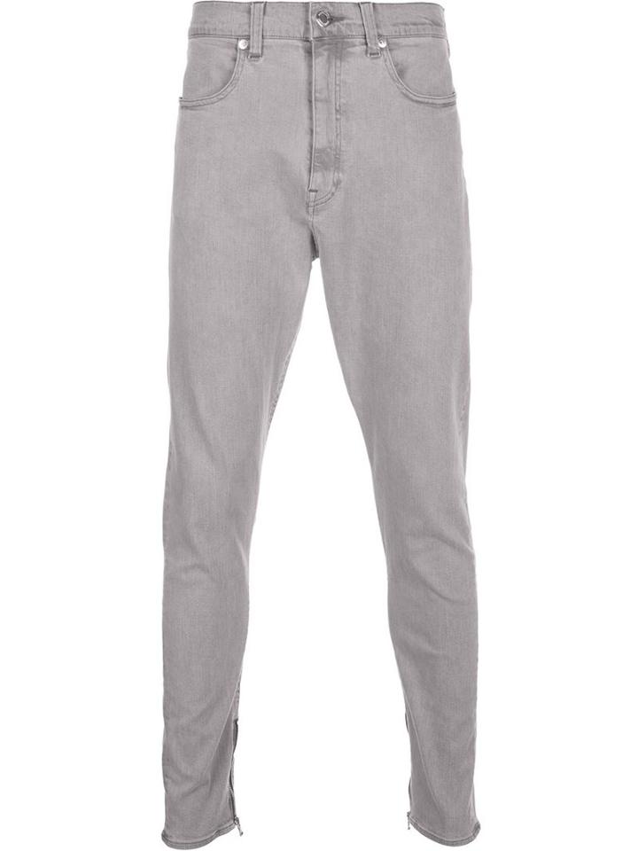 Monkey Time Skinny Drop Crotch Jeans, Men's, Size: L, Brown, Cotton/polyurethane/lyocell/rayon