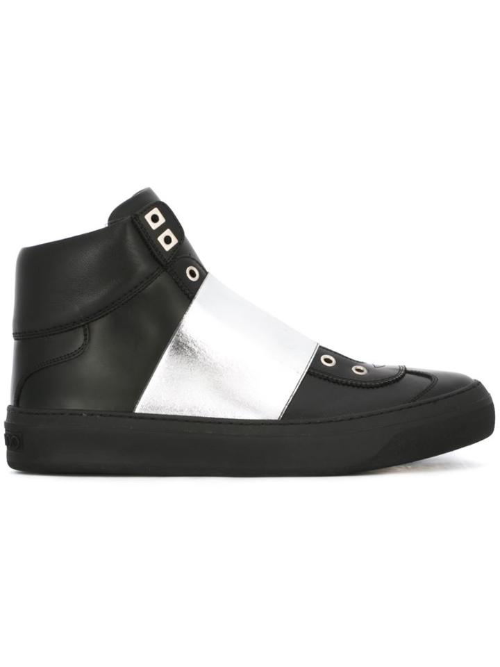 Jimmy Choo Archie Hi-top Sneakers, Men's, Size: 39, Black, Calf Leather/leather/rubber