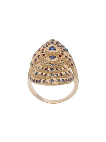 Venyx Bear Paw Heart Ring - Metallic