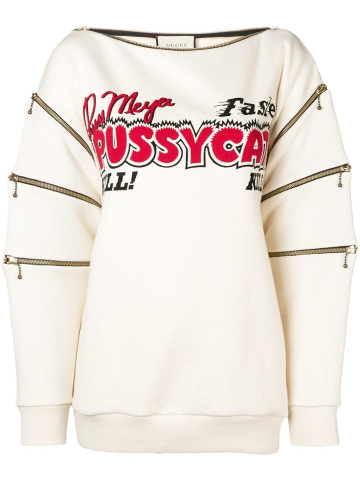 Gucci Pussycat Sweatshirt - Nude & Neutrals