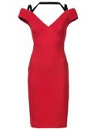 Yigal Azrouel Cross Back Off Shoulder Dress - Red