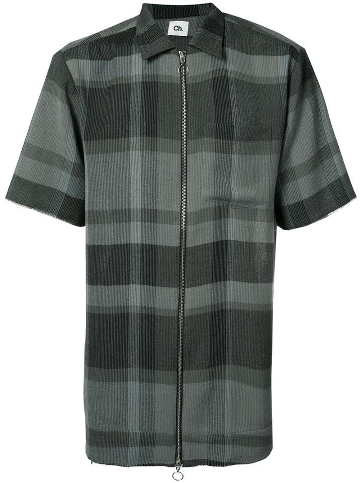 Chapter - Plaid Shirt - Men - Polyester/rayon - M, Blue, Polyester/rayon