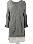 Twin-set Lurex Band Slip Dress - Grey