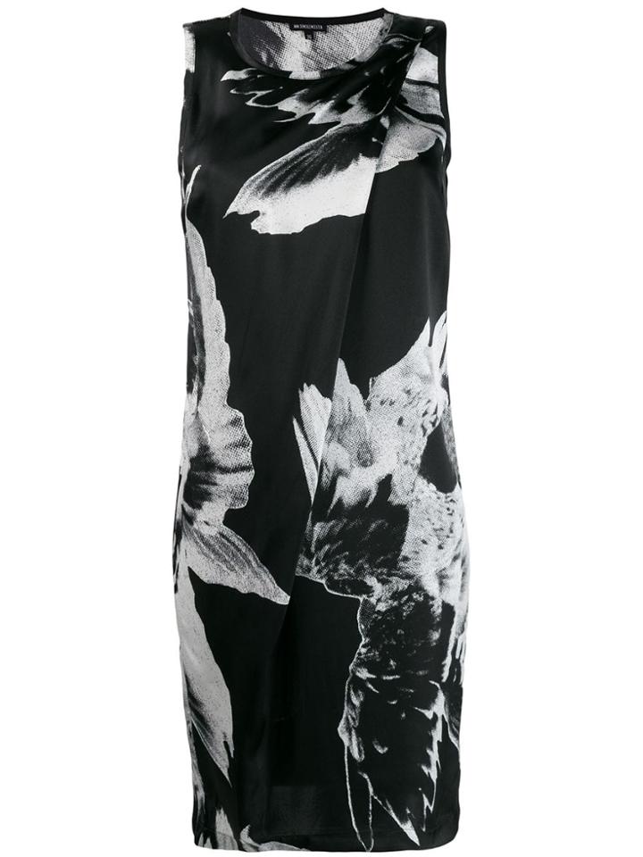 Ann Demeulemeester Printed Shift Dress - Black