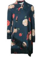 Awake Floral Print Asymmetric Coat