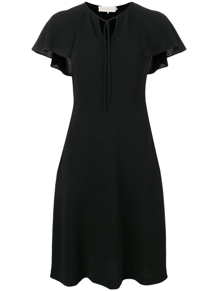 L'autre Chose Flutter Sleeve Dress - Black