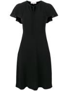 L'autre Chose Flutter Sleeve Dress - Black