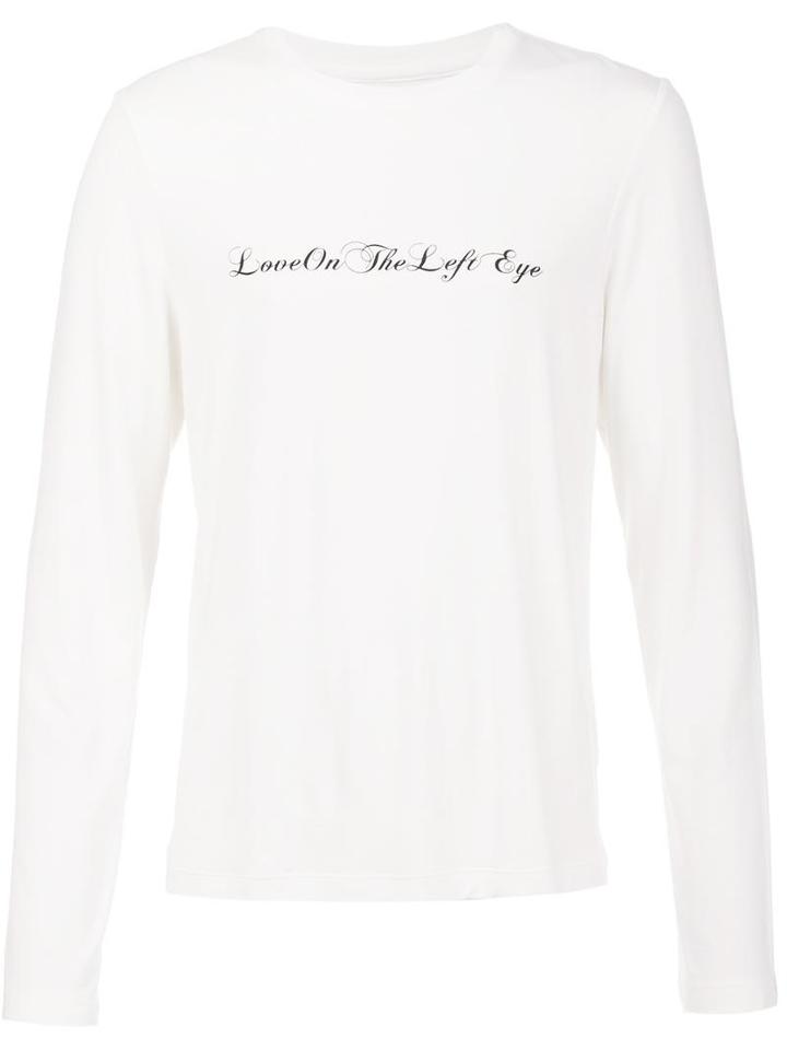 Christian Dada 'love' Long Sleeved T-shirt, Men's, Size: 48, White, Polyurethane/rayon