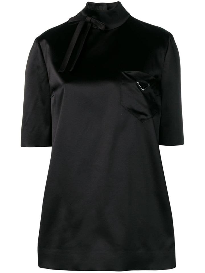 Prada Ribbon Bow Detailed Blouse - Black