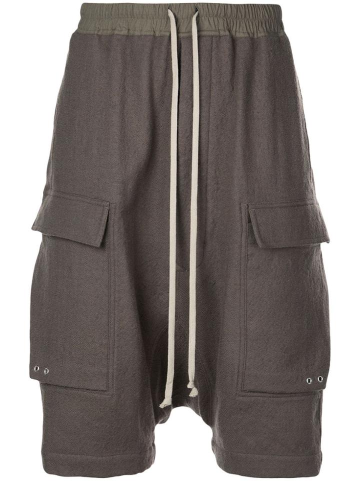 Rick Owens Dropped Crotch Shorts - Grey